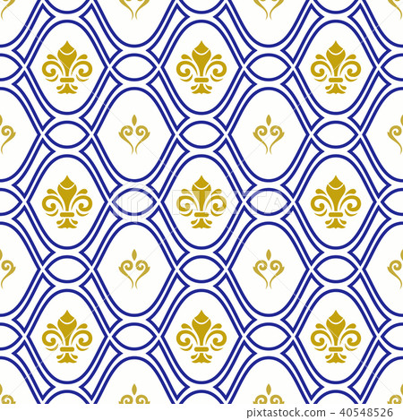 Seamless Vector Pattern With Royal Lily Seamless Vector Pattern With Royal Lily 40548526