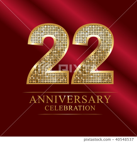 22nd Golden shiny mosaic in disco ball style. 40548537