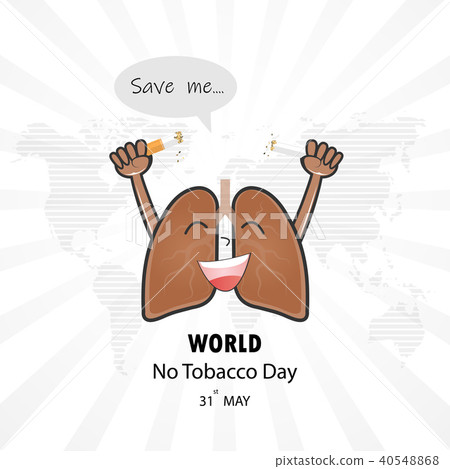 Lung cute cartoon character and broken cigarette 40548868