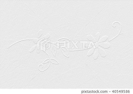 Delicate White Floral Embroidery on White Fabric Featuring Subtle Flowers and Leaves, Ideal for Wedding Invitations, Baby Showers, Baptism Cards, and Elegant Textile Designs 40549586