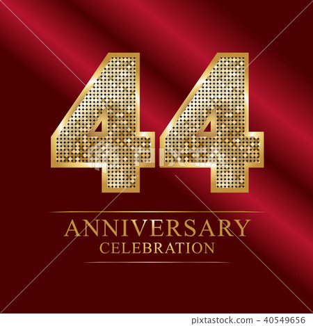 44th Golden shiny mosaic in disco ball style. 44th Golden shiny mosaic in disco ball style. 40549656