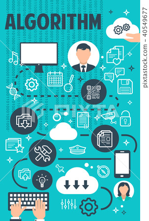 Business process algorithm flowchart banner - Stock Illustration ...
