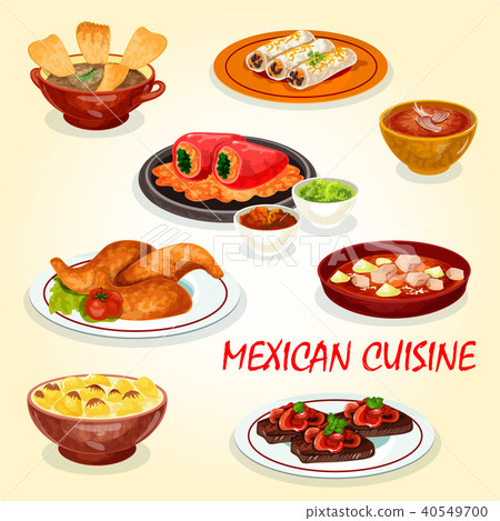 Mexican cuisine icon of dinner dish with hot sauce Mexican cuisine icon of dinner dish with hot sauce 40549700