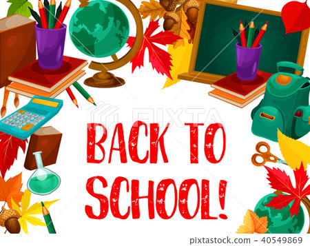 Back to School vector study stationery poster 40549869