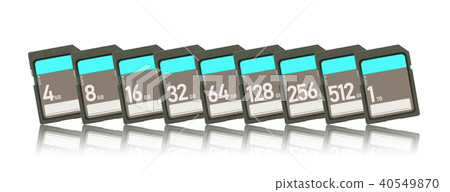 Memory cards isolated on white background 40549870