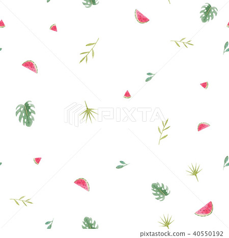 Watercolor tropical pineapple pattern Watercolor tropical pineapple pattern 40550192