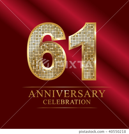 61st Golden shiny mosaic in disco ball style. 61st Golden shiny mosaic in disco ball style. 40550218