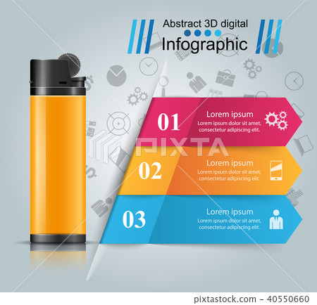 Realistic lighter - business infographic and marketing icon. 40550660