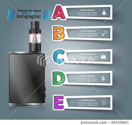 Harmful cigarette, viper, smoke, business infographics. 40550661