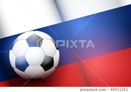 Football ball and Russia Flag Football ball and Russia Flag 40551261