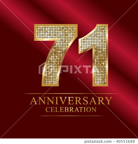 71st Golden shiny mosaic in disco ball style. - Stock Illustration ...