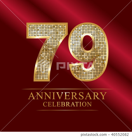 79th Golden shiny mosaic in disco ball style. 40552082