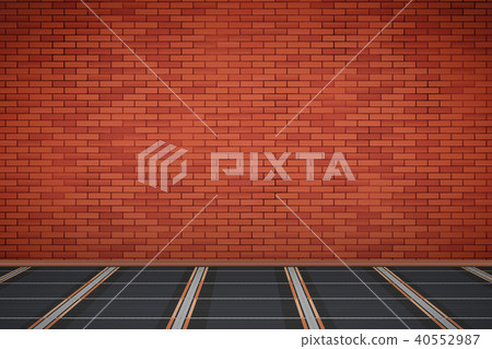 Brick wall with IR heating floor 40552987