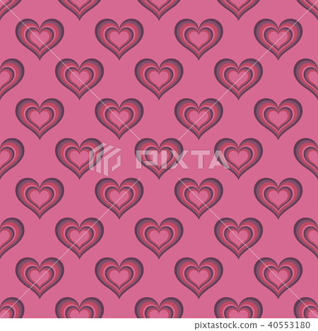 Pink hearts seamless background pattern - Stock Illustration [40553180 ...