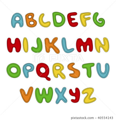 Hand written display colored font, Kid style. ABC Hand written display colored font, Kid style. ABC 40554143