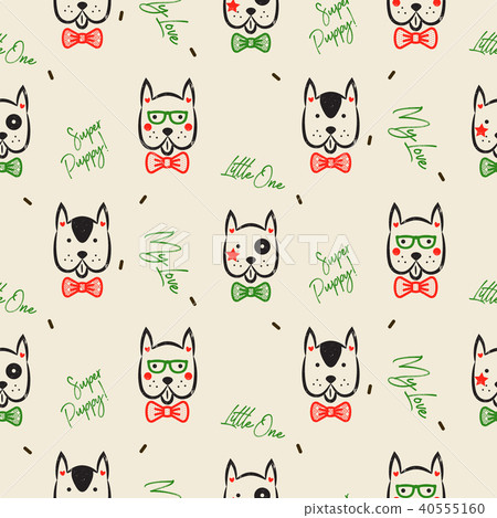 Dachshund dog scandinavian seamless vector peach colored pattern. Dachshund dog scandinavian seamless vector peach colored pattern. 40555160