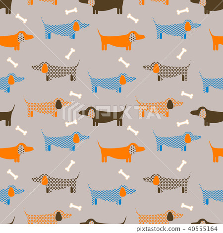 Dog seamless vector taupe colored pattern. Dog seamless vector taupe colored pattern. 40555164