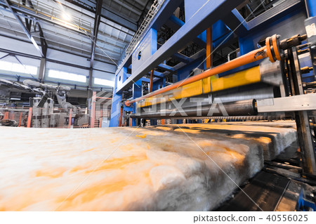 Fiberglass production industry equipment at manufacture background 40556025