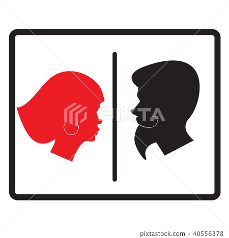 Male and female icons isolated on white - Stock Illustration [40556378 ...