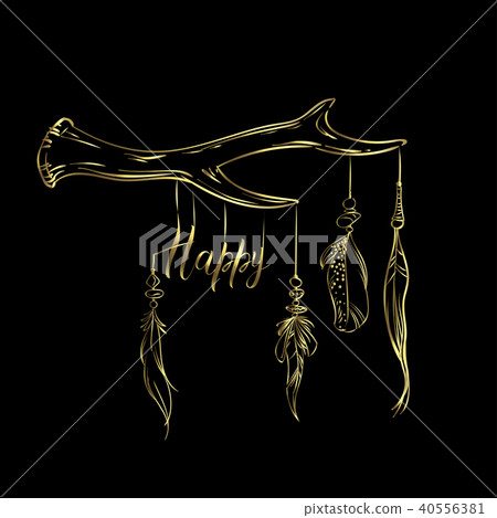 Luxury card with hand drawn ethnic elements 40556381