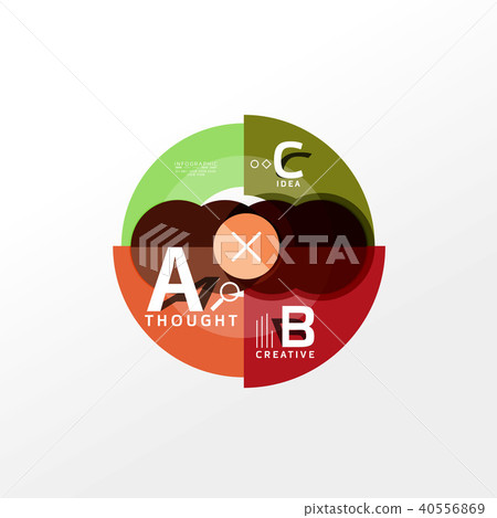 Geometric infographic banner, paper info diagram created with color shapes Geometric infographic banner, paper info diagram created with color shapes 40556869