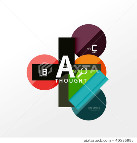 Geometric infographic banner, paper info diagram created with color shapes Geometric infographic banner, paper info diagram created with color shapes 40556993