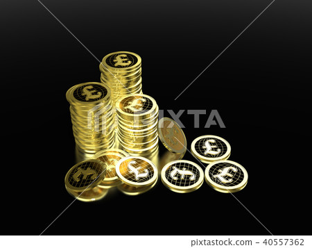 CG illustration coin pile pound sterling 40557362