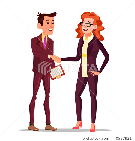 Happy Client Vector. Business Concept. Suit. Partners And Clients. Meeting Handshaking. Agreement 40557921