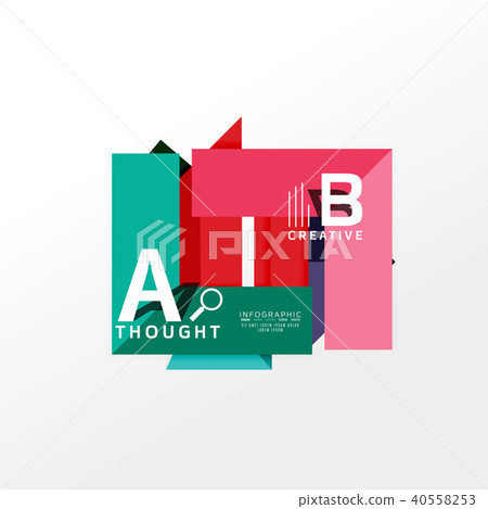 Geometric infographic banner, paper info diagram created with color shapes Geometric infographic banner, paper info diagram created with color shapes 40558253