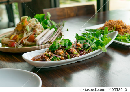 Thai food spicy and sour scallop/cockle salad Thai food spicy and sour scallop/cockle salad 40558940