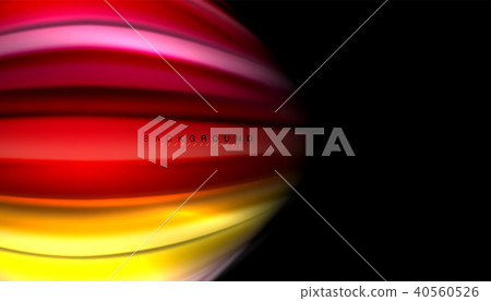 Fluid wavy multicolored lines on black 40560526
