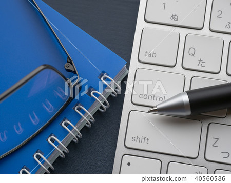 Business image · notebook · glasses · keyboard 40560586