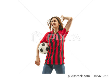 Belgian fan celebrating on white background 40561036