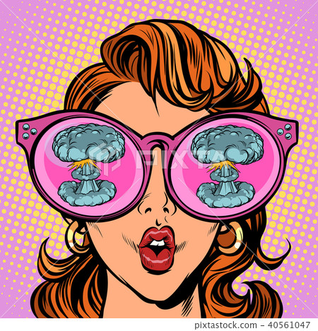 Woman looking at a nuclear explosion 40561047