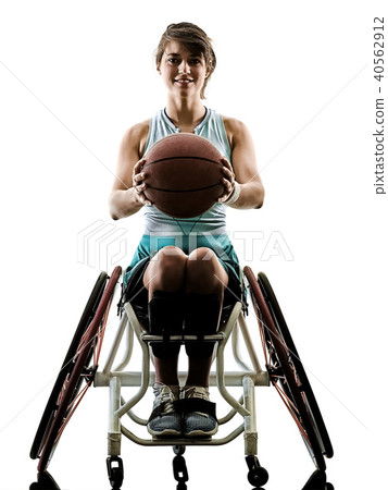 young handicapped basket ball player woman wheelchair sport iso young handicapped basket ball player woman wheelchair sport iso 40562912
