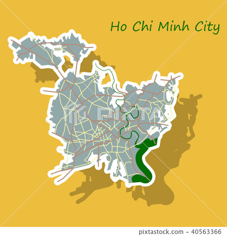 Sticker ho chi minh city administrative map Sticker ho chi minh city administrative map 40563366