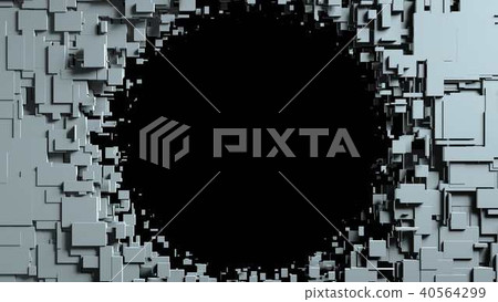 Black and white cubes screen wipe transition . Black background 40564299