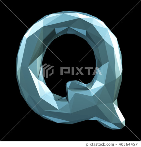 Capital latin letter Q in low poly style isolated on black background 40564457