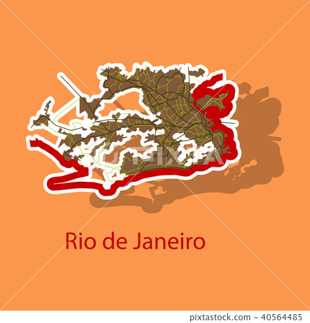 Modern Map - Rio de Janeiro sticker 40564485