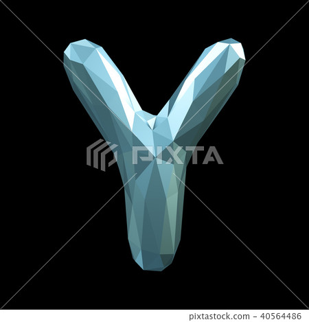 Capital latin letter Y in low poly style isolated on black background Capital latin letter Y in low poly style isolated on black background 40564486
