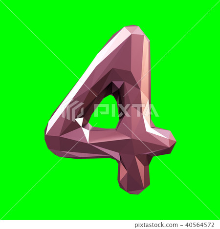  Number 4 four in low poly style isolated on... - Stock Illustration ...