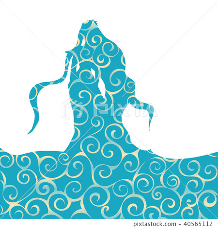 Naiad water nymph pattern silhouette ancient mythology fantasy Naiad water nymph pattern silhouette ancient mythology fantasy 40565112