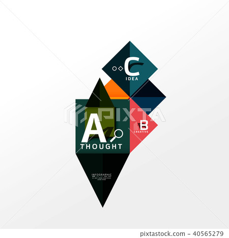Geometric infographic banner, paper info diagram created with color shapes Geometric infographic banner, paper info diagram created with color shapes 40565279
