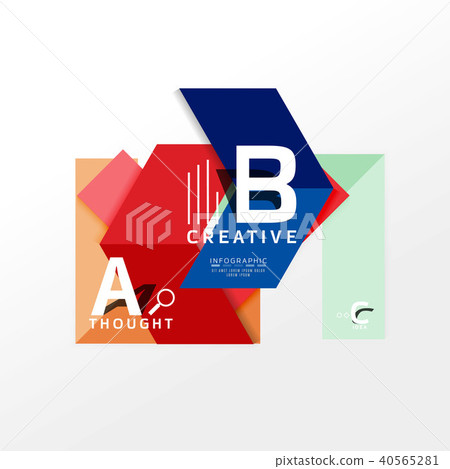 Geometric infographic banner, paper info diagram created with color shapes Geometric infographic banner, paper info diagram created with color shapes 40565281