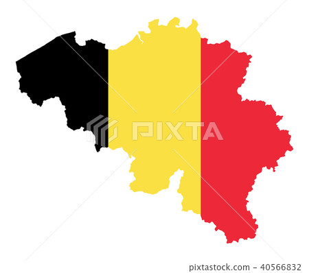 Flag of the kingdom of Belgium country silhouette 40566832