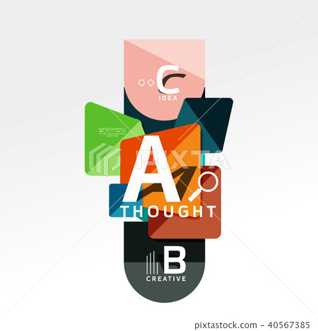 Geometric infographic banner, paper info diagram created with color shapes Geometric infographic banner, paper info diagram created with color shapes 40567385