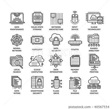 Cloud computing. Internet technology. Online services. Data, information security. Connection. Thin 40567554