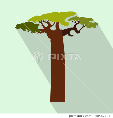 Baobab tree icon, flat style 40567795