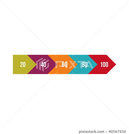 Colorful percentage diagram icon, flat style 40567830