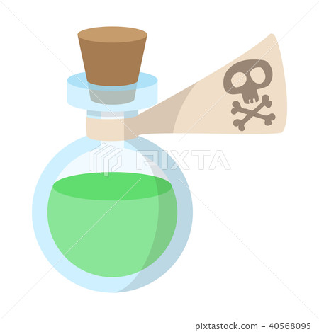 Glass bottle with poison icon, cartoon style  40568095